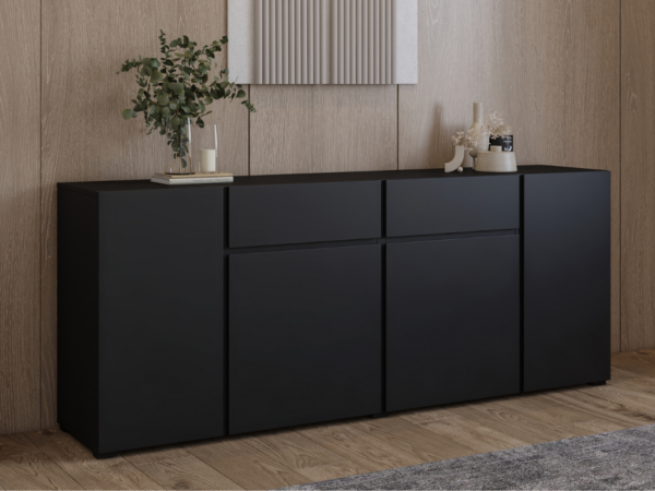 Aparador ASYME 02 - Preto, 195cm