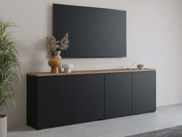 Aparador GRID 01 - Preto, 200cm