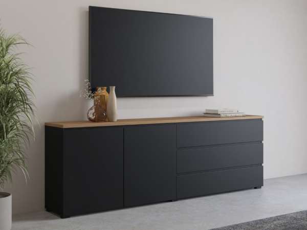 Aparador GRID 03 - Preto, 200cm