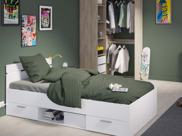 Cama c/arrumação CLARK 01- 90x200cm