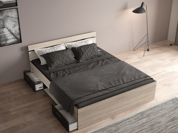 Cama c/arrumação CLARK 03 - 160x200cm