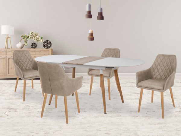 Mesa extensível CALIBER - carvalho san remo / branco, 160-200cm