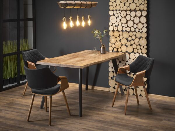 Mesa extensível DICKSON - carvalho natural / preto, 150-210cm