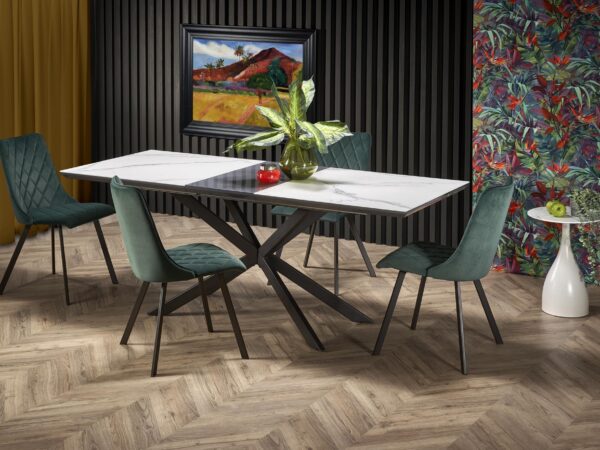 Mesa extensível DIESEL - branco mármore / preto, 160-200cm