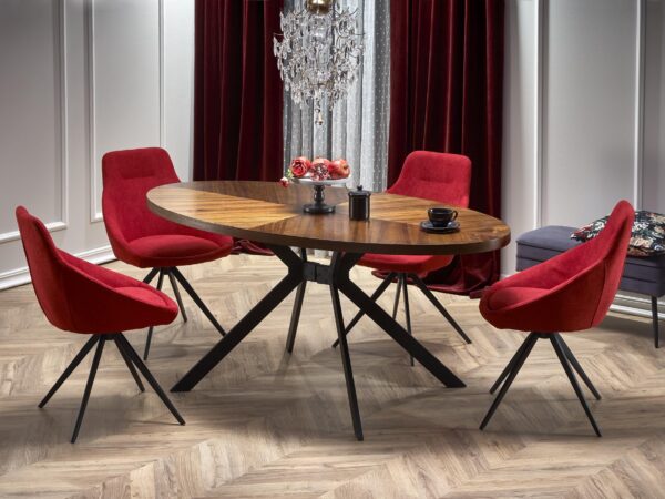 Mesa de jantar LOCARNO - nogueira / preto, 170cm