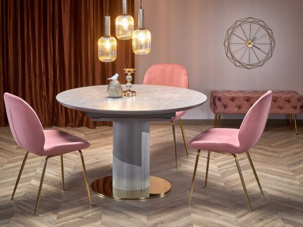 Mesa extensível MUSCAT - cinza mármore. 120-160cm