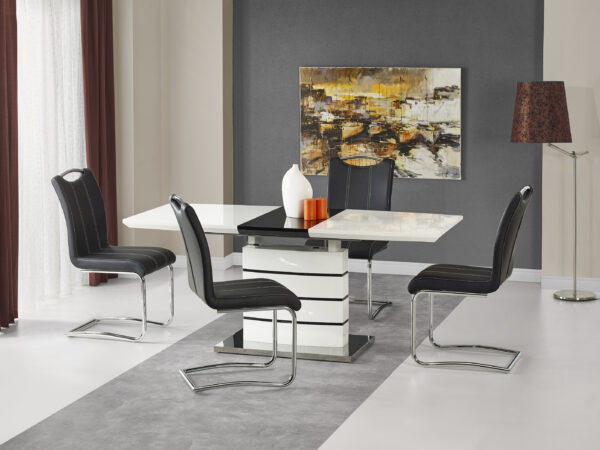 Mesaextensível NORD - branco / preto, 140-180cm