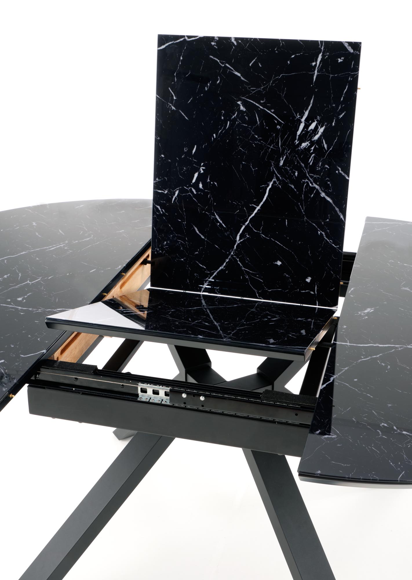 Mesa extensível VERTIGO - preto mármore / preto, 130-180cm - Image 12