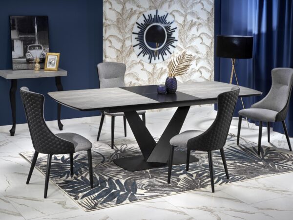 Mesa extensível VINSTON - cinza escuro / preto, 180-230cm