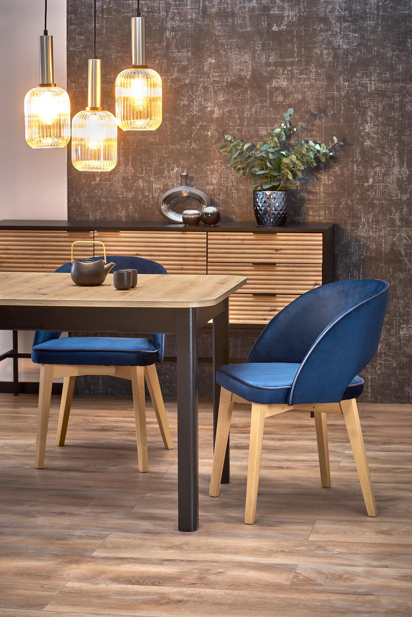 Mesa extensível FLORIAN - carvalho artisan / preto, 160-228cm - Image 11