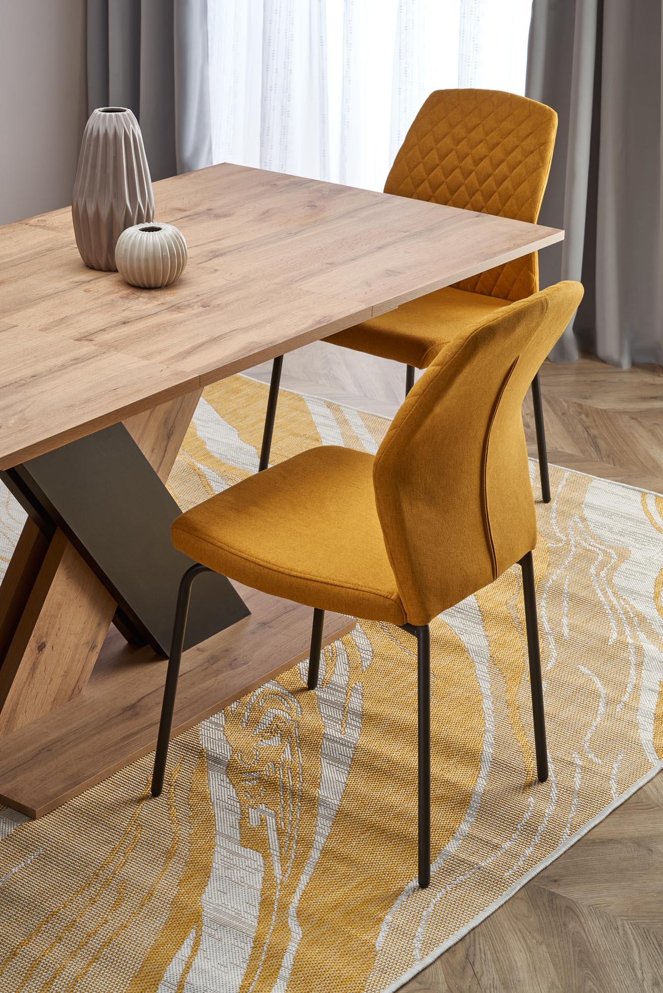 Mesa extensível XARELTO - carvalho wotan / preto, 130-175cm - Image 13