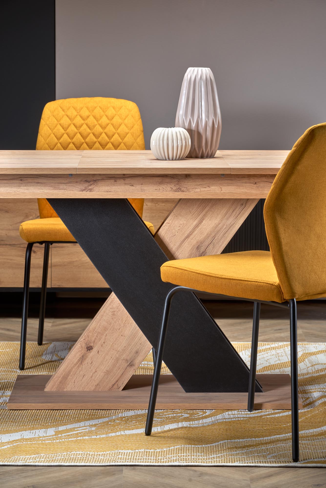 Mesa extensível XARELTO - carvalho wotan / preto, 130-175cm - Image 15