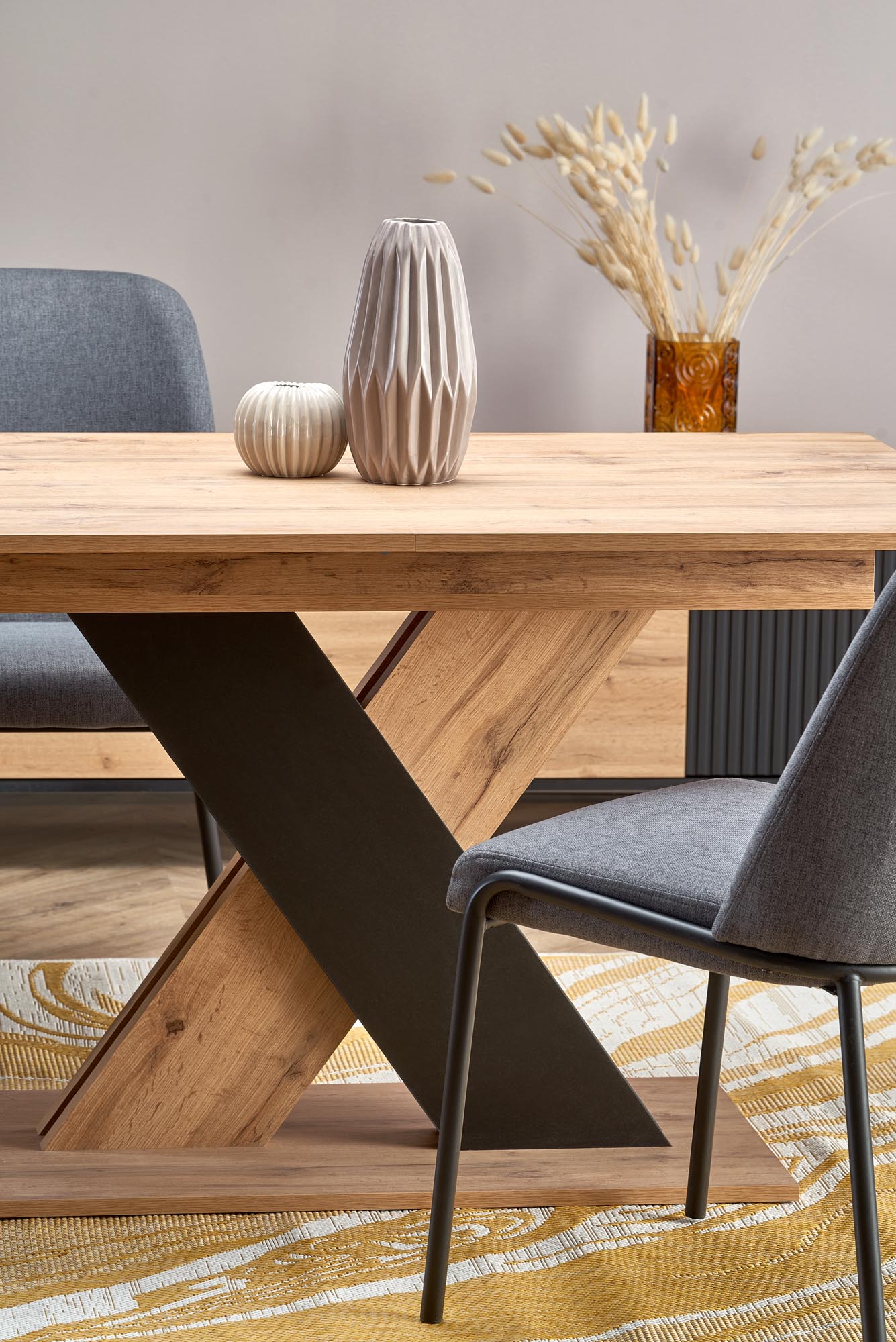 Mesa extensível XARELTO - carvalho wotan / preto, 130-175cm - Image 18