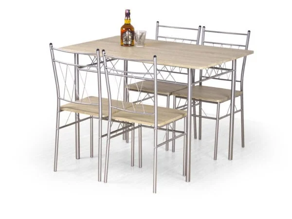 Conjunto de mesa e 4 cadeiras FAUST - carvalho sonoma