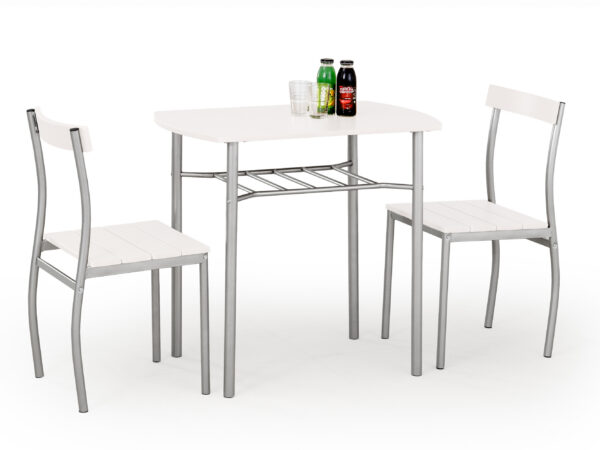 Conjunto de mesa e 2 cadeiras LANCE - branco