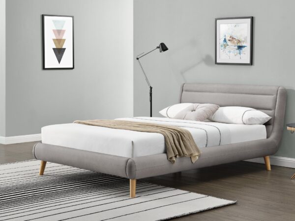 Cama estofada ELANDA - cnza, 160x200cm