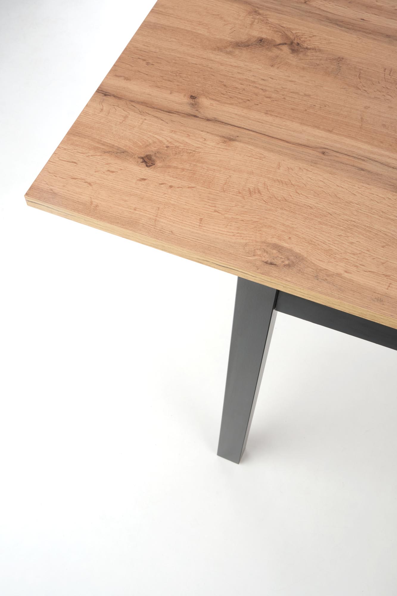 Mesa extensível GREG - carvalho wotan / preto, 124,168cm - Image 7