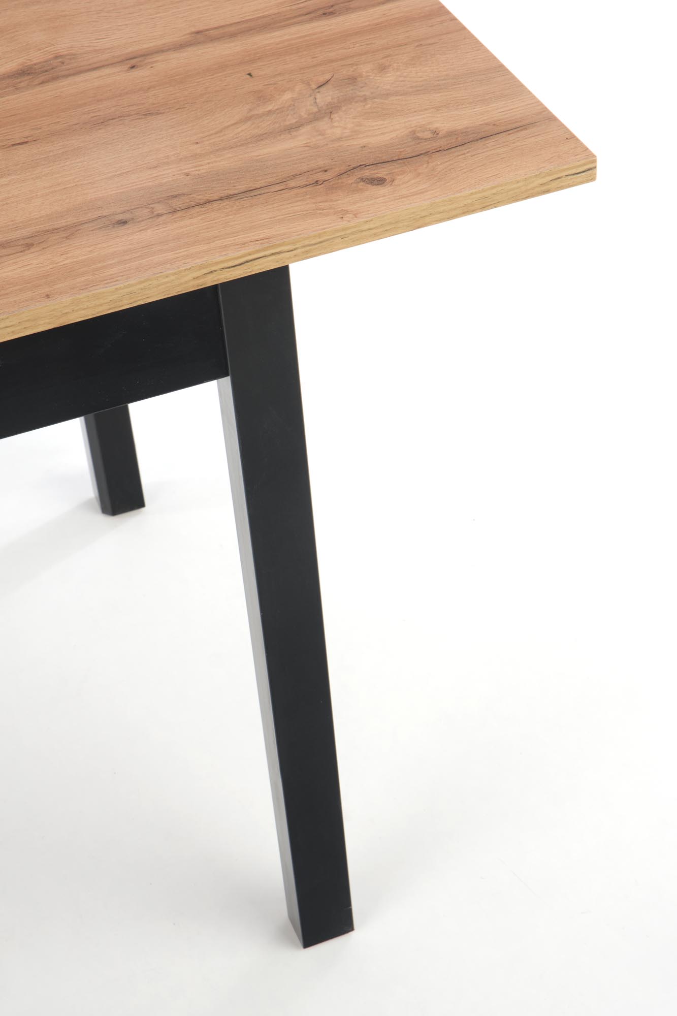 Mesa extensível GREG - carvalho wotan / preto, 124,168cm - Image 8