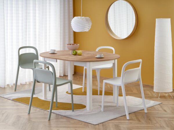 Mesa extensível RINGO - carvalho craft / branco, 102-142cm