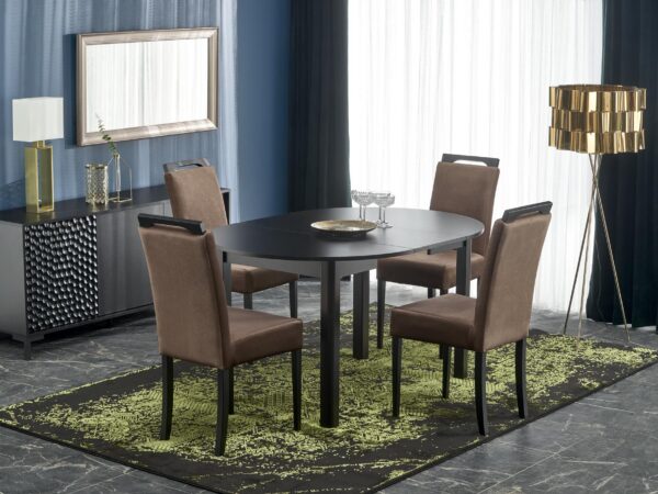 Mesa extensível RINGO - preto / preto, 102-142cm