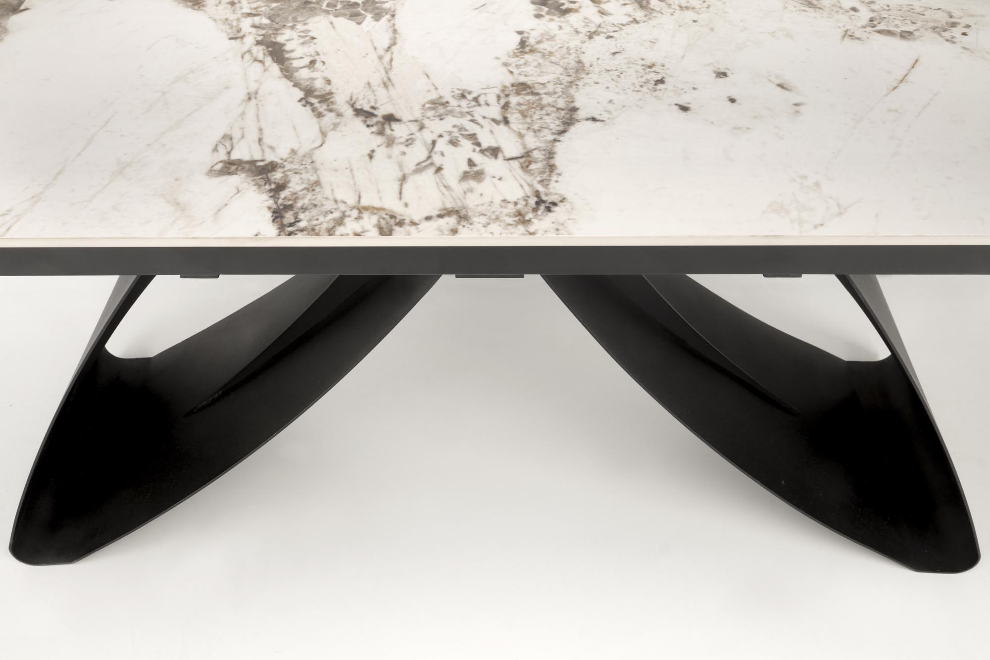 Mesa extensível HILARIO - branco mármore / preto, 180-260cm - Image 4