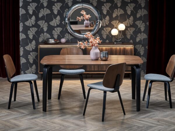 Mesa de jantar PEDRO - nogueira / preto, 160cm