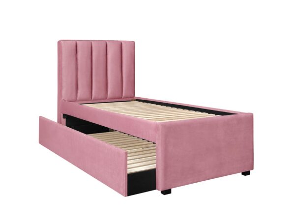 Cama estofada RUSSO - Rosa, 90x200cm