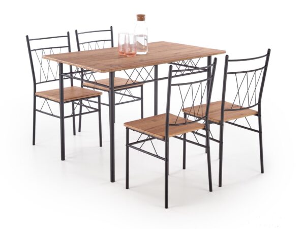 Conjunto de mesa e 4 cadeiras FAUST - carvalho natural
