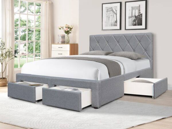 Cama estofada c/arrumação BETINA 140x200cm