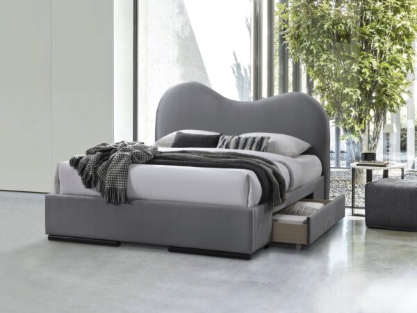Cama estofada c/arrumação AMBER 160x200cm