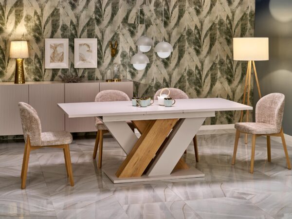 Mesa extensível BRANDON - caxemira / carvalho cremona, 160-200cm