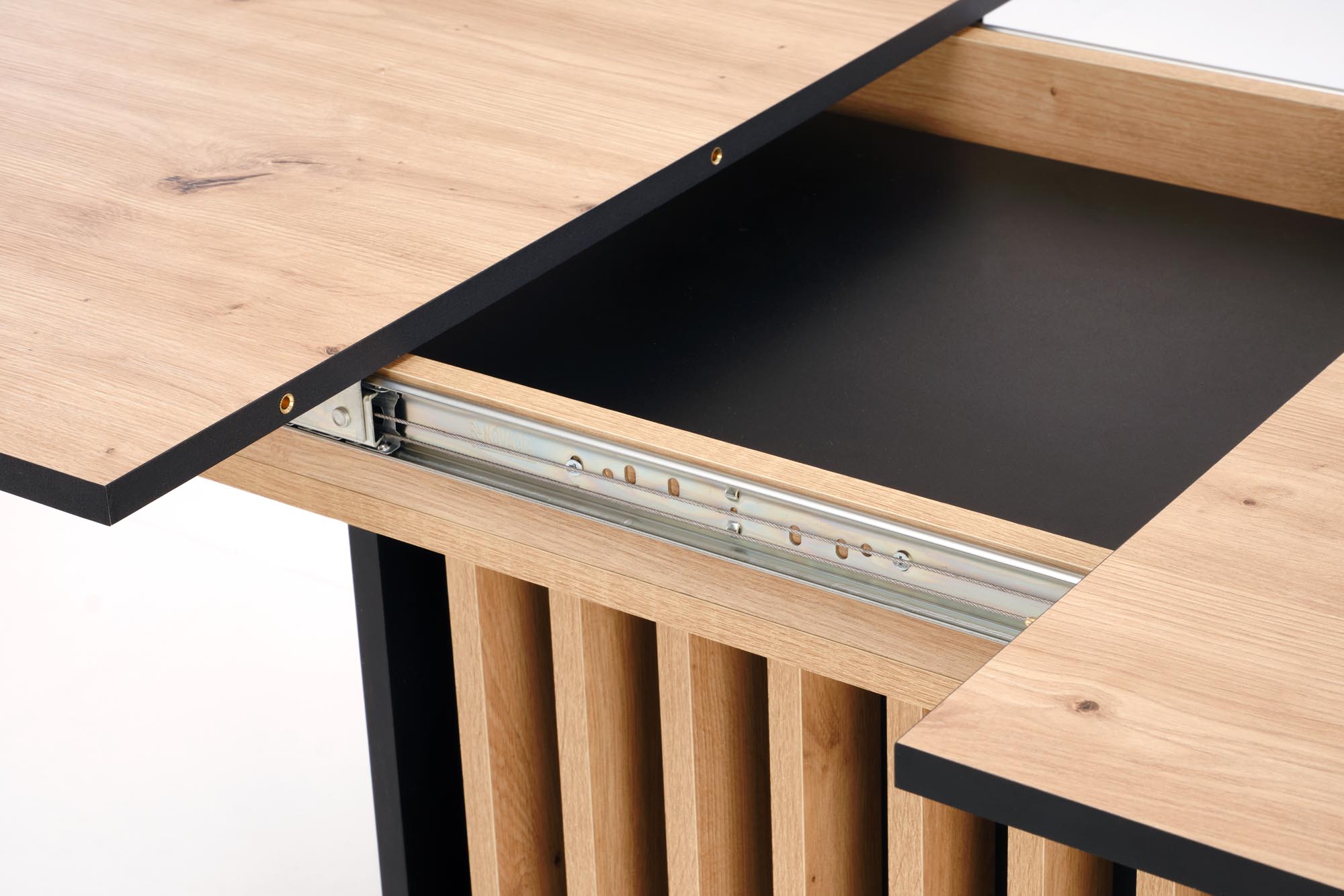 Mesa extensível WILSON - carvalho artisan / preto, 120-158cm - Image 17
