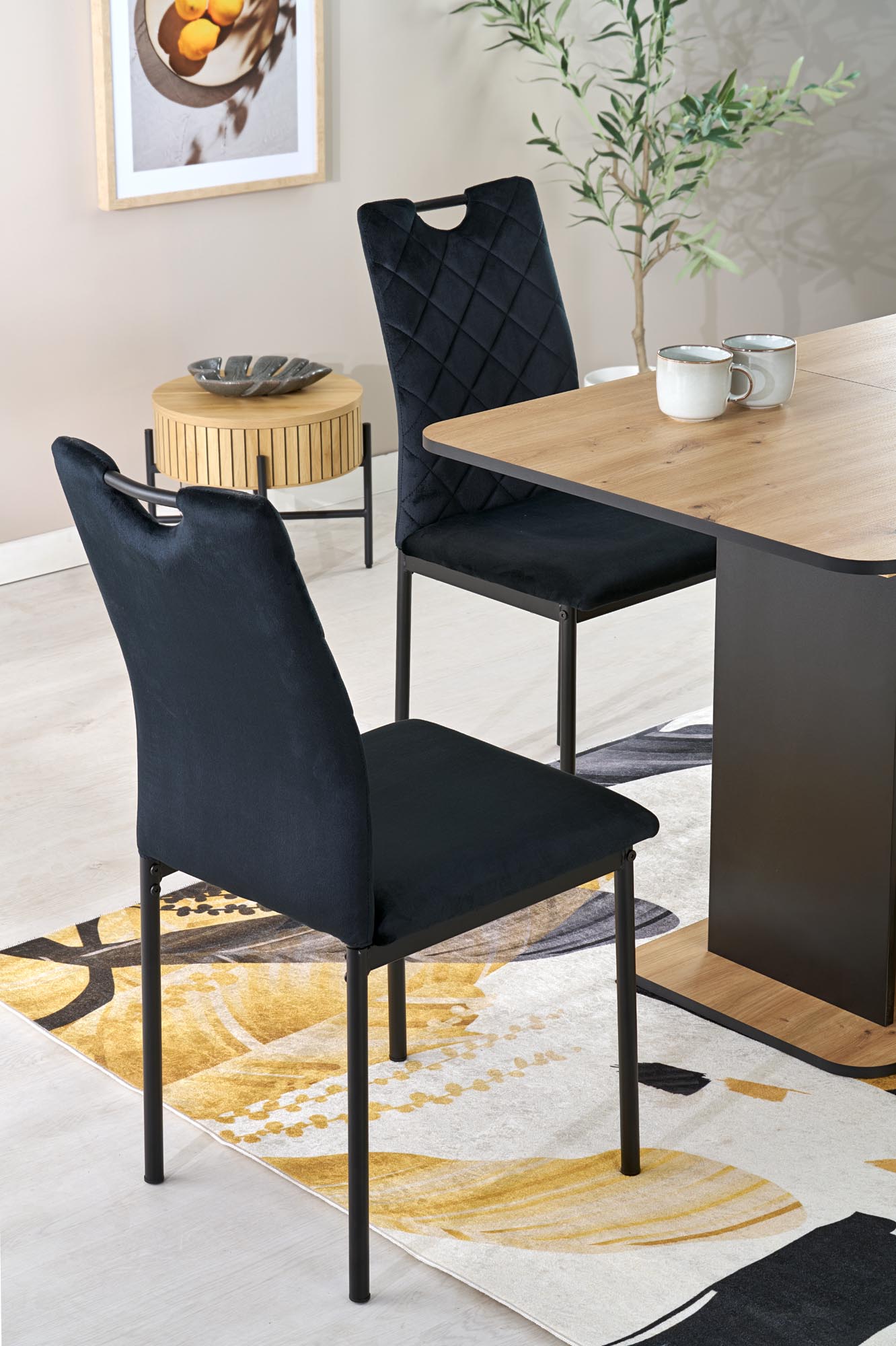 Mesa extensível WILSON - carvalho artisan / preto, 120-158cm - Image 13
