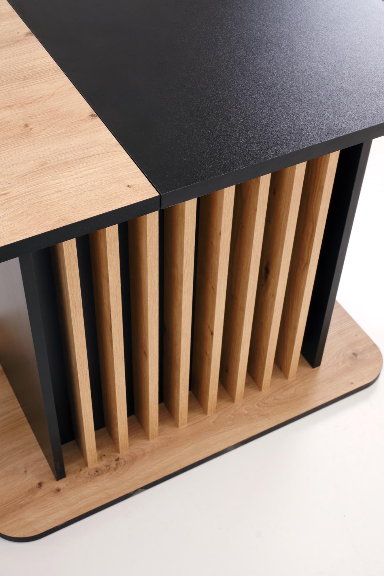 Mesa extensível WILSON - carvalho artisan / preto, 120-158cm - Image 14