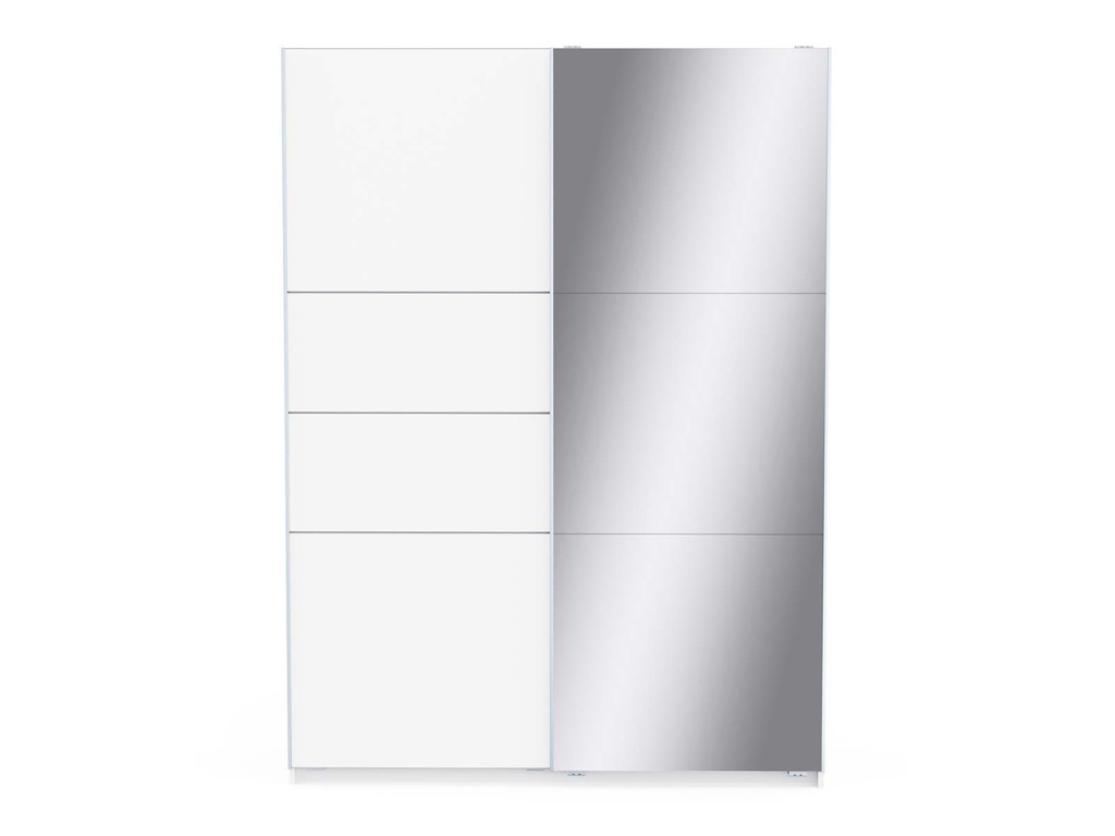 Roupeiro c/espelho VEXA 03 - Branco, 148x203cm - Image 2