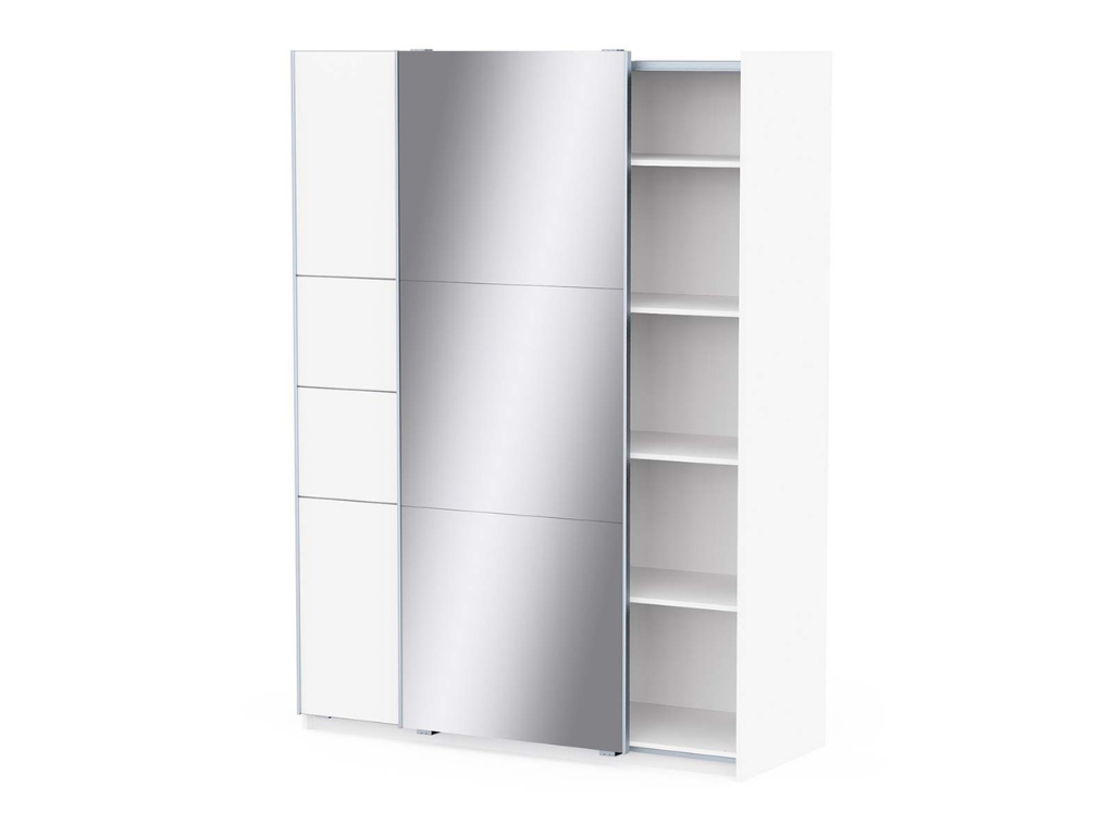 Roupeiro c/espelho VEXA 03 - Branco, 148x203cm - Image 4
