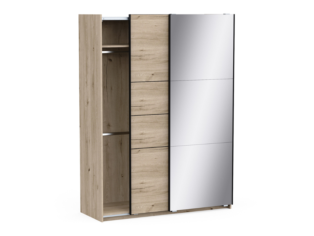 Roupeiro c/espelho VEXA 03 - Carvalho, 148x203cm - Image 3