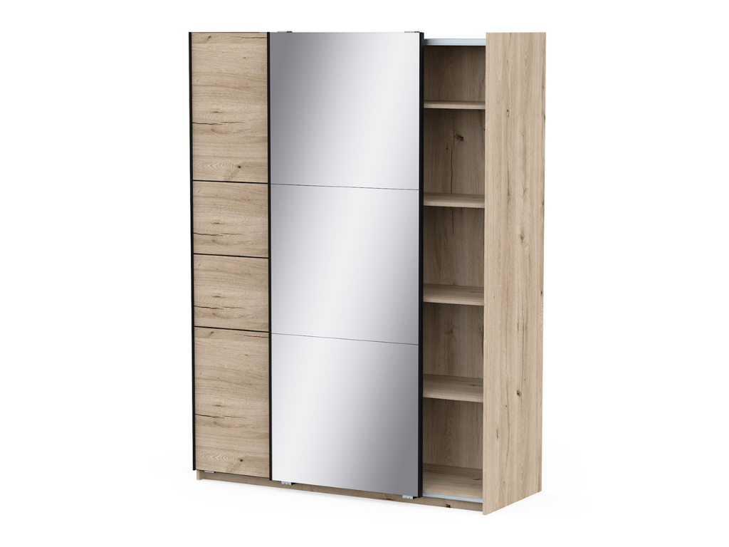 Roupeiro c/espelho VEXA 03 - Carvalho, 148x203cm - Image 4