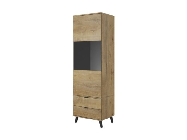 Vitrine NEST W-2 - carvalho lefkas / preto