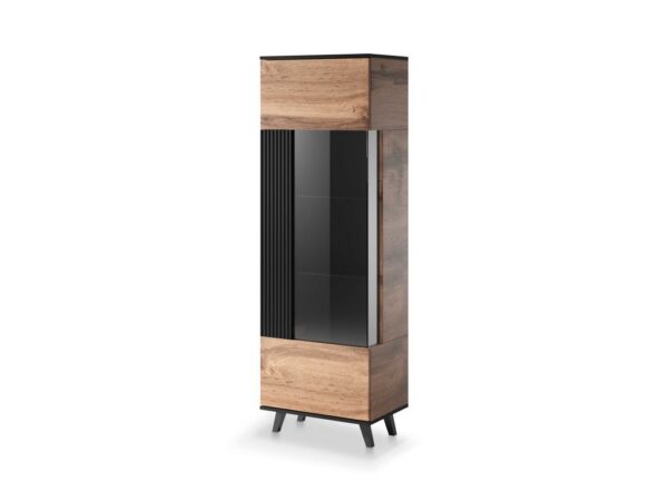 Vitrine RANDOM W-1 - carvalho wotan/preto