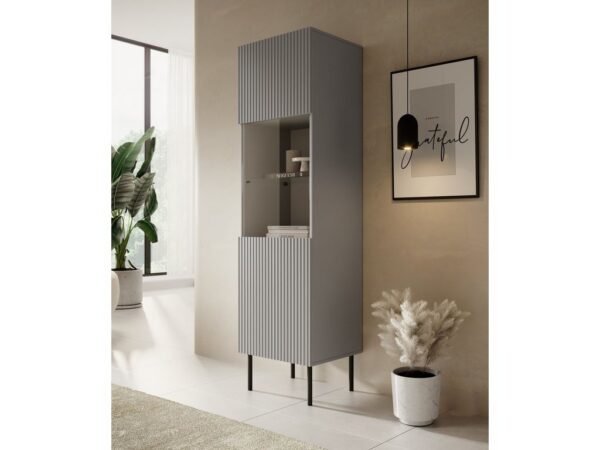 Vitrine ASENSIO KM-1 - cinza claro / preto