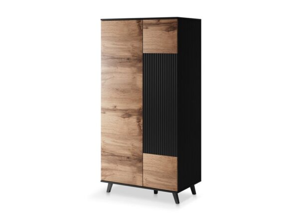 Roupeiro RANDOM S-1 - carvalho wotan / preto