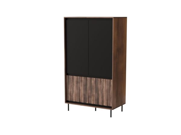 Roupeiro SWING S-1 - nogueira / preto
