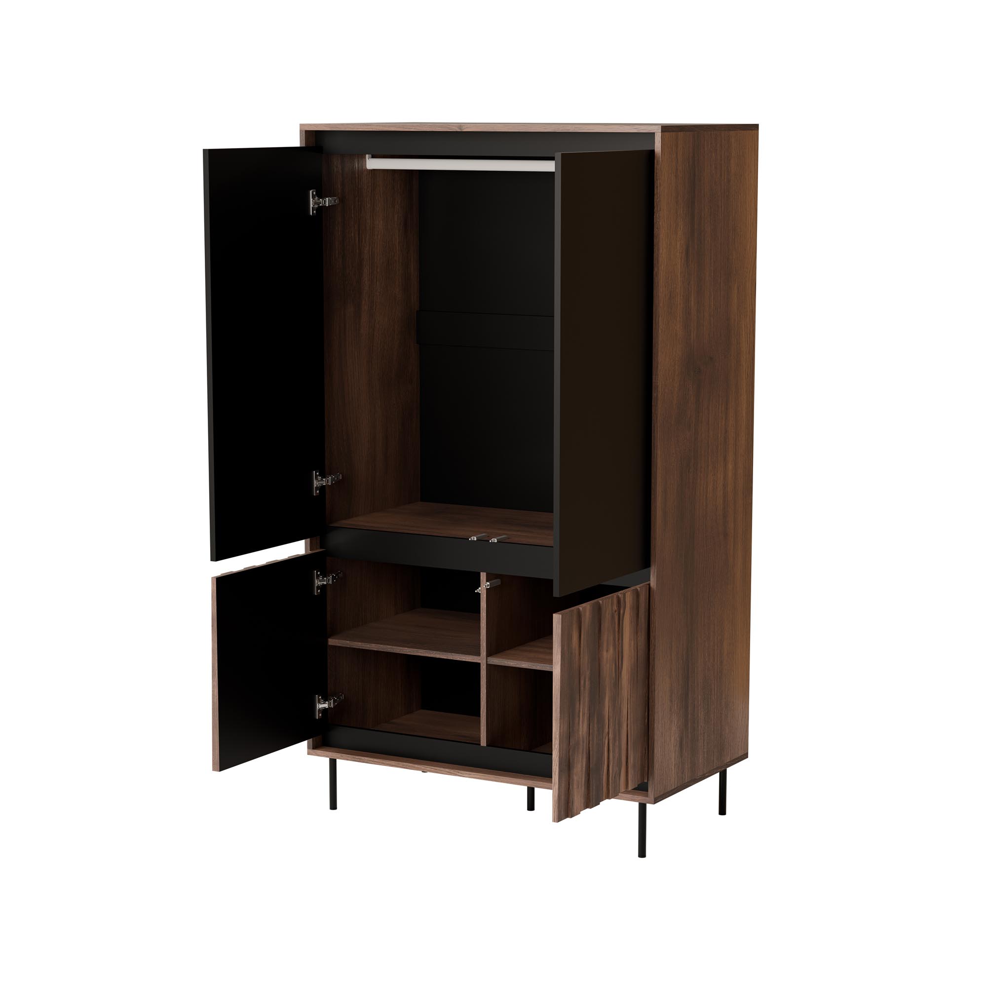 Roupeiro SWING S-1 - nogueira / preto - Image 3