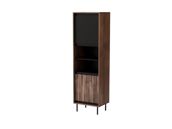 Vitrine SWING W-1 -  nogueira / preto