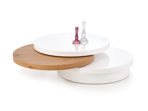Mesa de Centro MICHELLE - branco / carvalho dourado