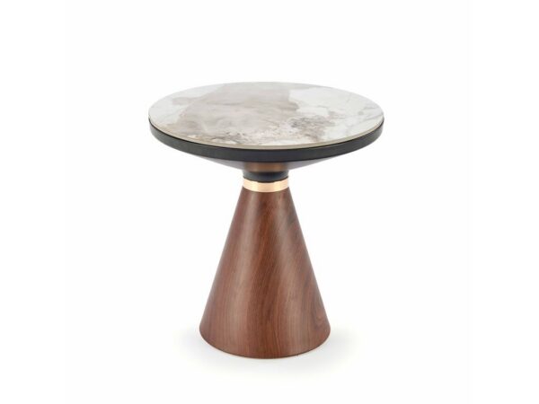 Mesa de Centro GENESIS_S - branco mármore / nogueira / dourado