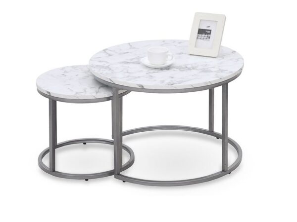 Mesa de Centro PAOLA 2 - mármore / prateado