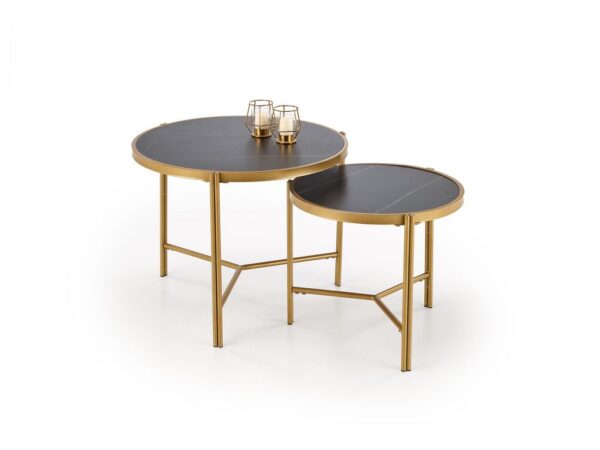Mesa de Centro FATIMA - preto mármore / dourado
