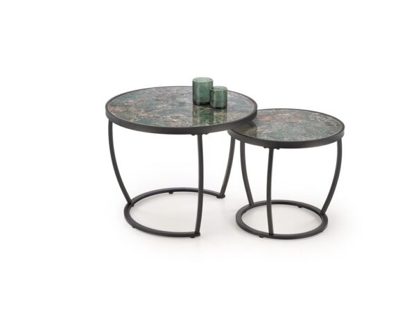 Mesa de Centro INES - verde mármore / preto